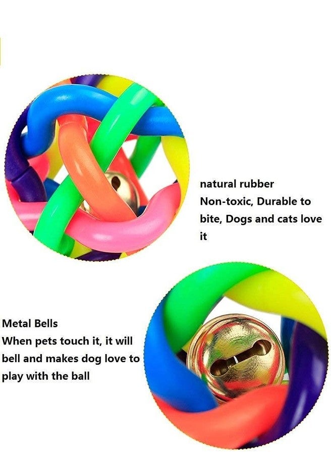 Pups&Pets Ring Bell Ball Toy, for Cats & Dogs Small Ring Multicolor Ball Inside Bell - Small - Image 4